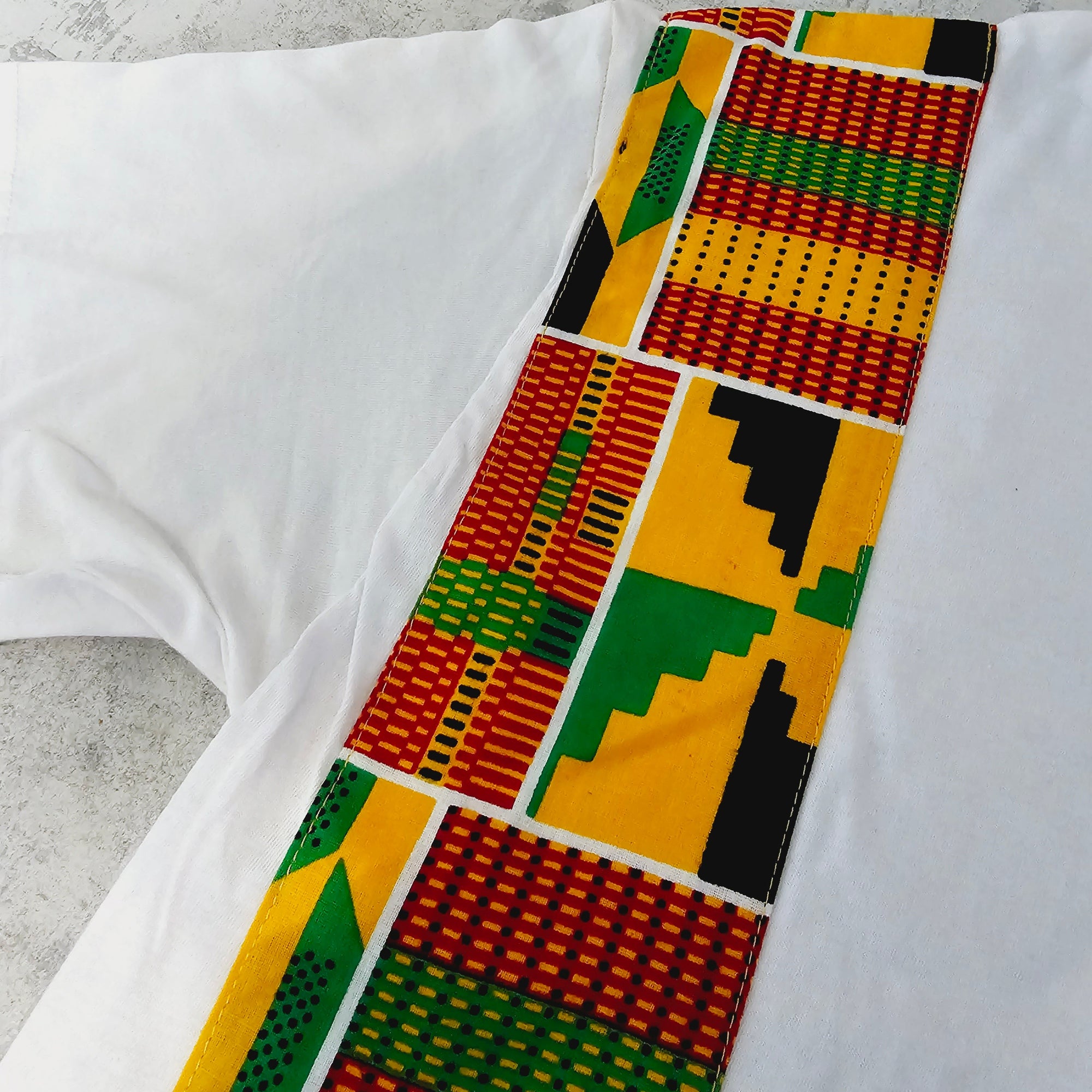 Africa Print Detailed T-Shirt | Ankara Detail and Pocket-1