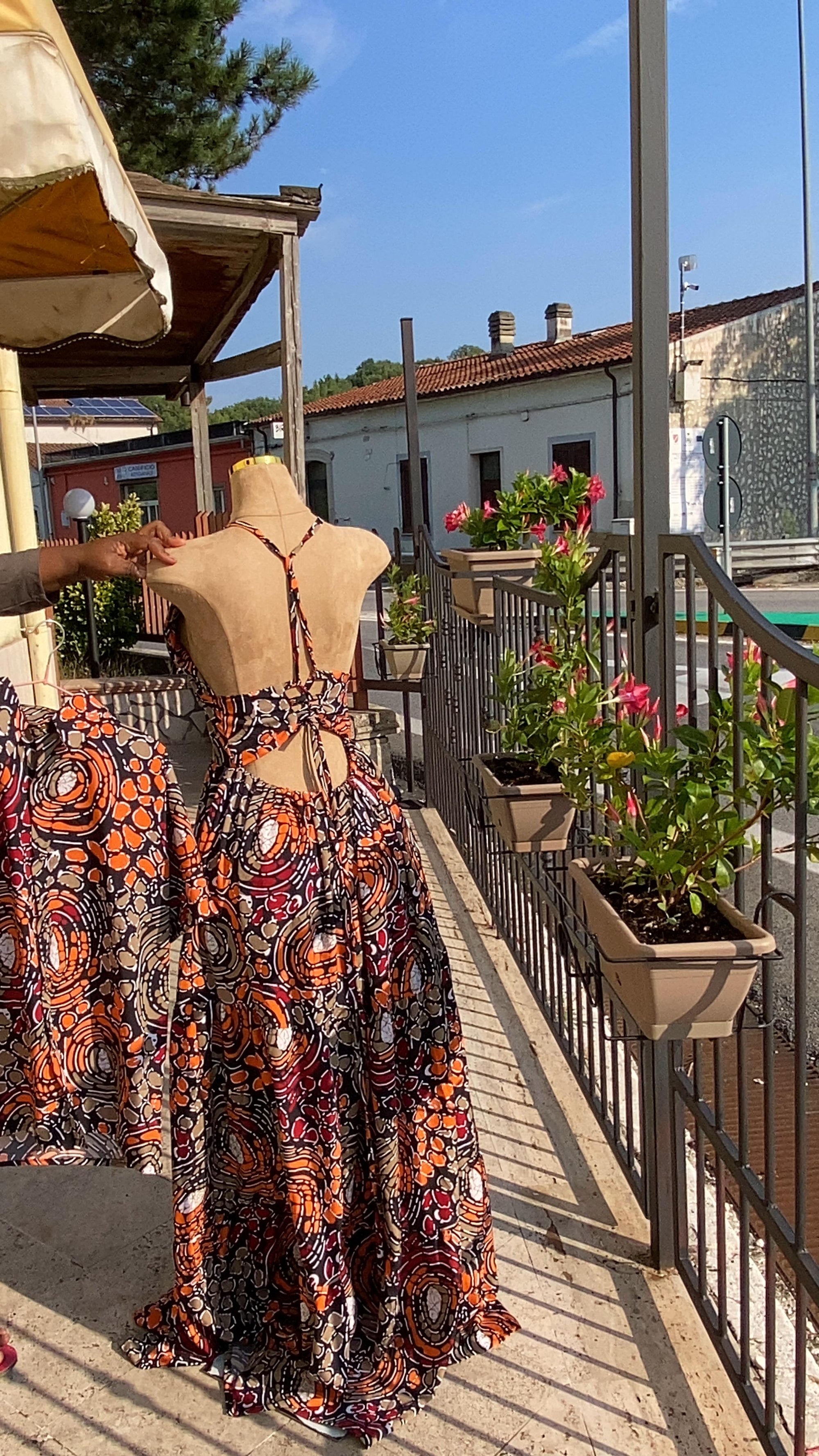 Couples Matching Outfit – Ankara Print Maxi Gown & Shirt