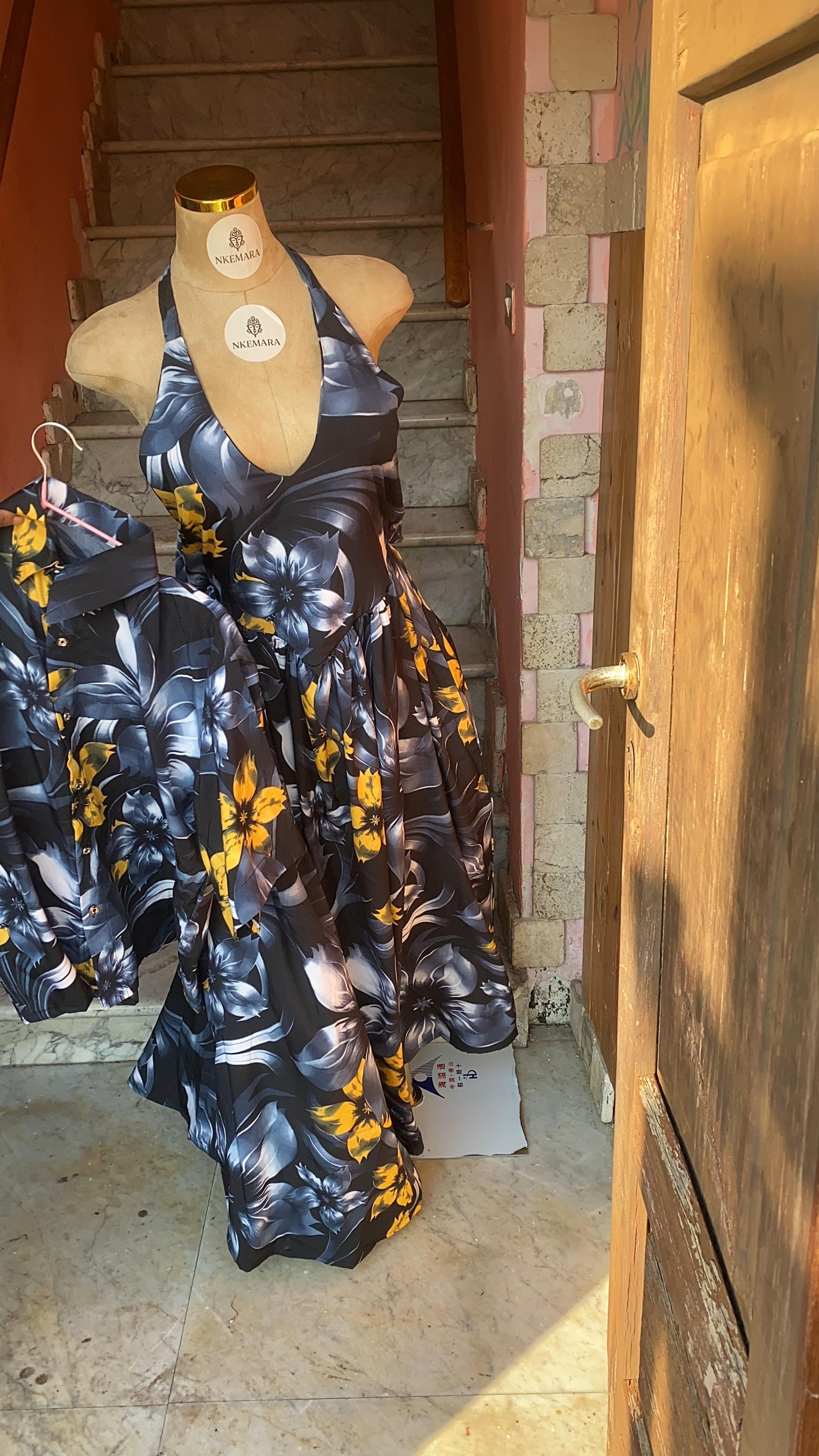 Couple's Matching Set - Halter Dress & Men's Shirt